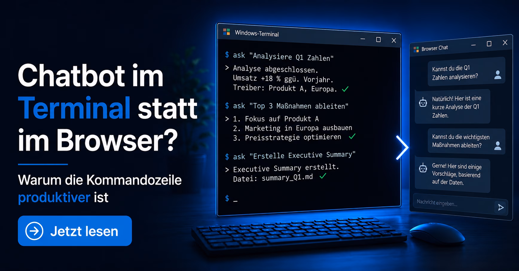Chatbot in der Kommandozeile: Warum Sie den Browser schließen sollten