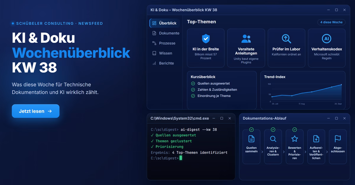 KI & Doku in KW 38, der Woche, in der der Bitkom die Mehrheit beim KI-Einsatz meldete